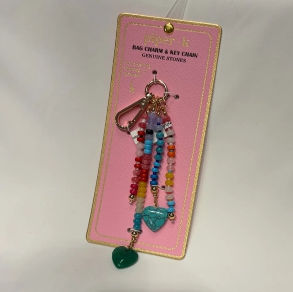 ❤️🔹️Piper K🔹️ Beautiful Genuine Stones Beaded bag Charm Keychain